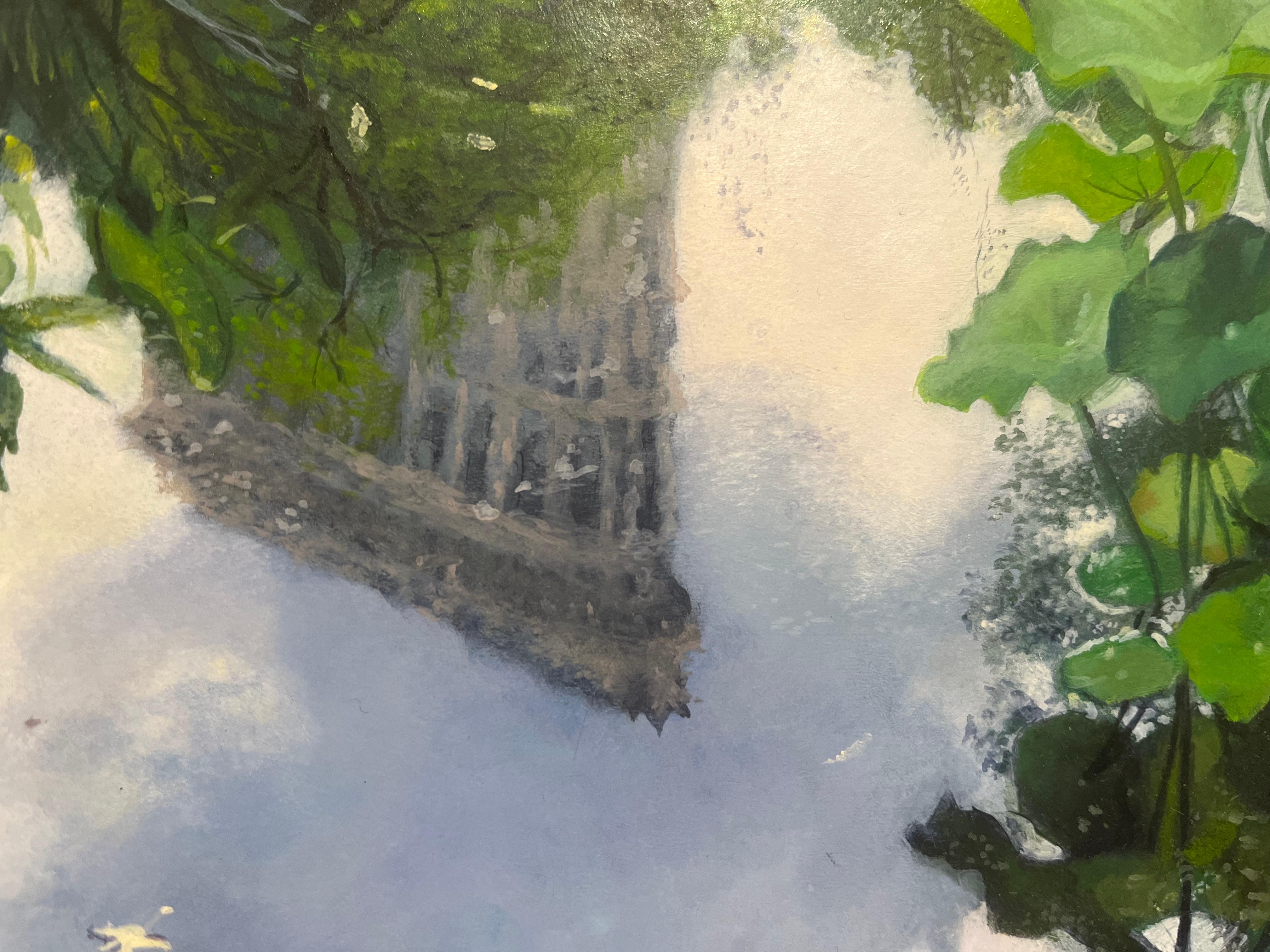 Madison Square Park, Flatiron Building, kleine Landschaft, die sich im Wasser spiegelt im Angebot 2