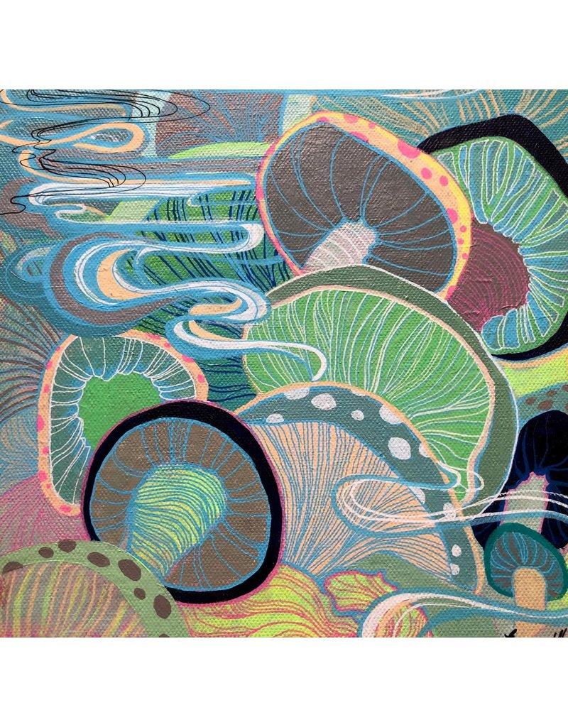 Emma Uber Abstract Painting - Cyan (Original)