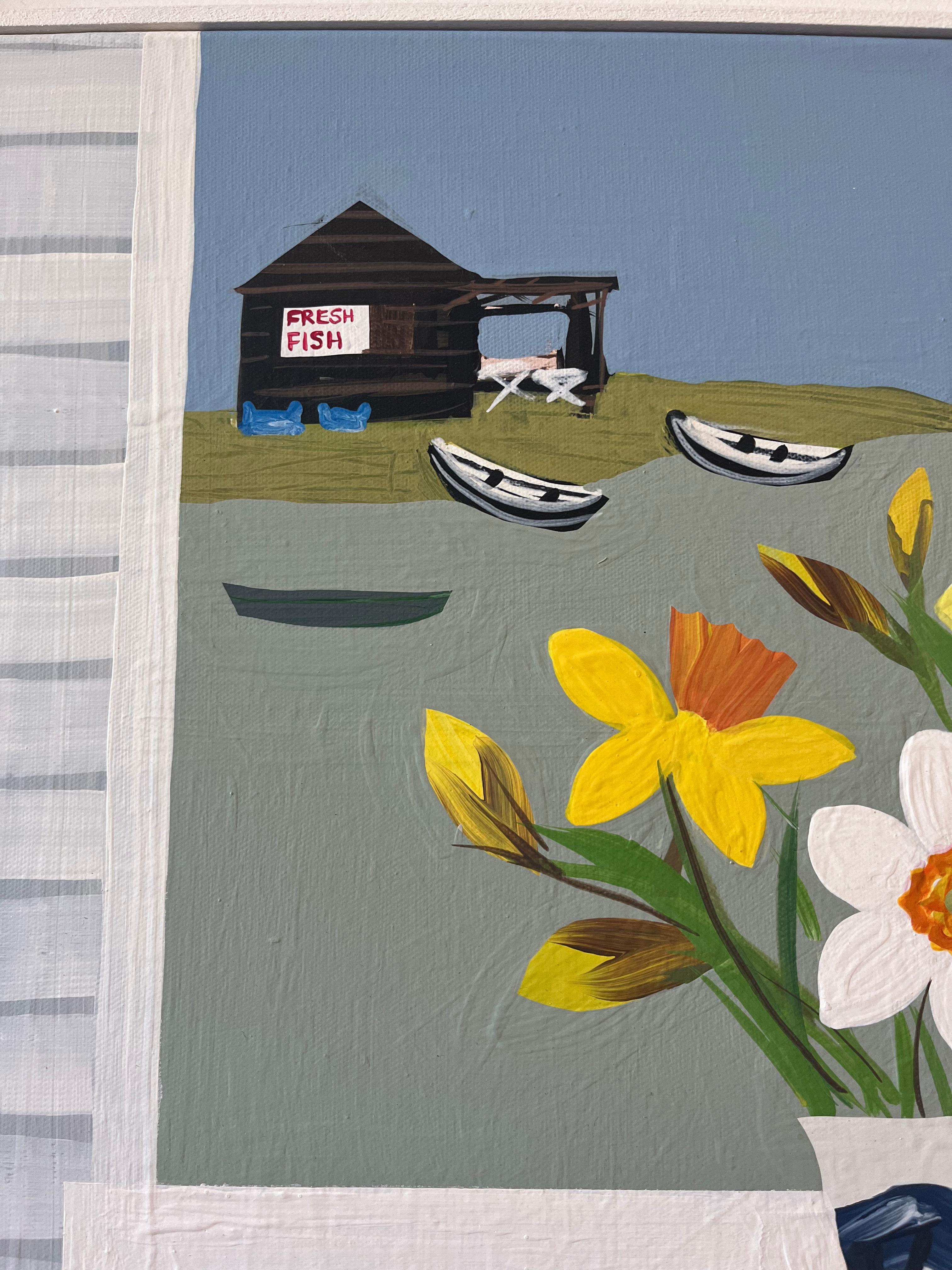 Large Modern British Still Life with Aldeburgh beyond 9
