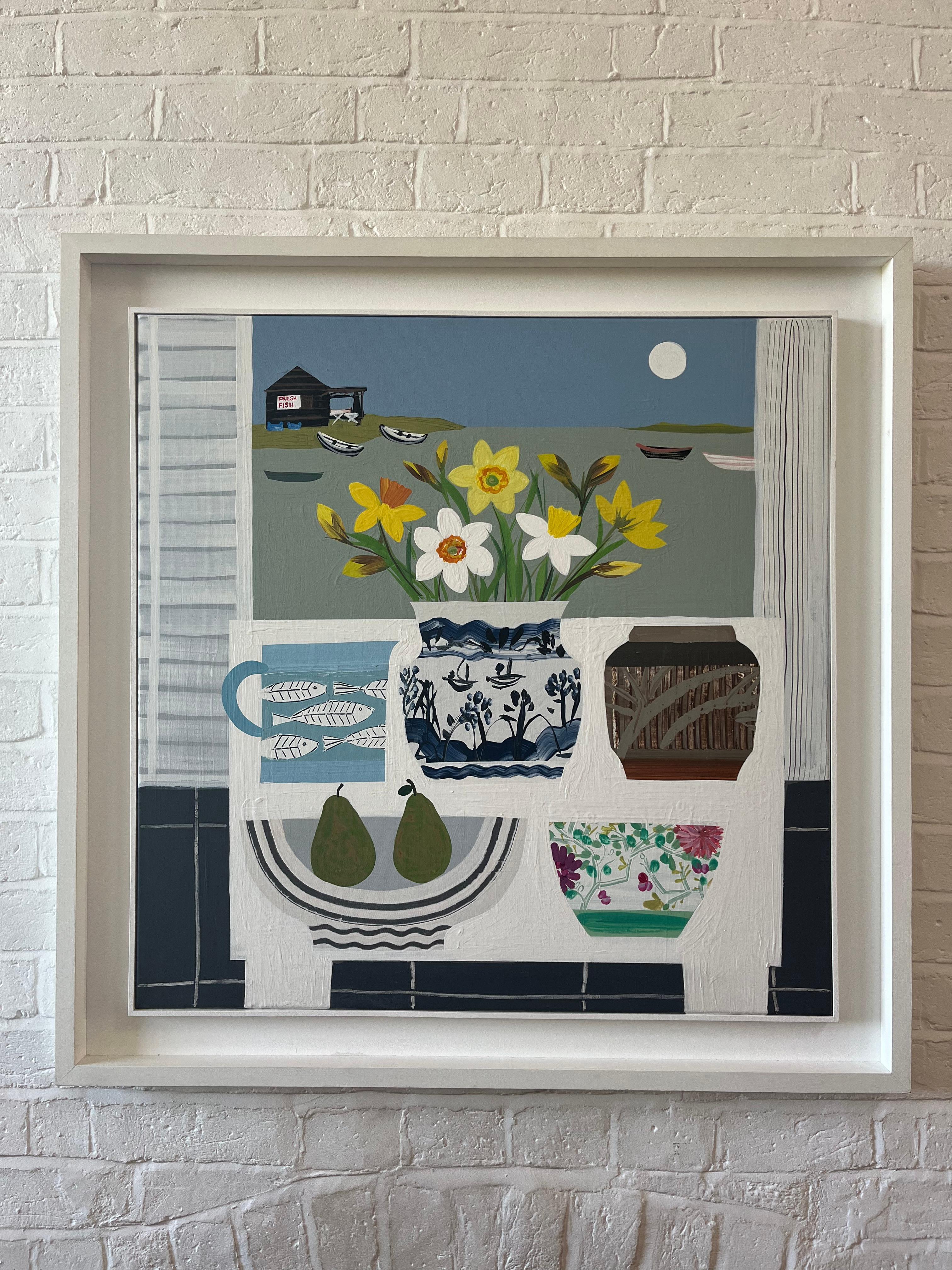 Large Modern British Still Life with Aldeburgh beyond 11