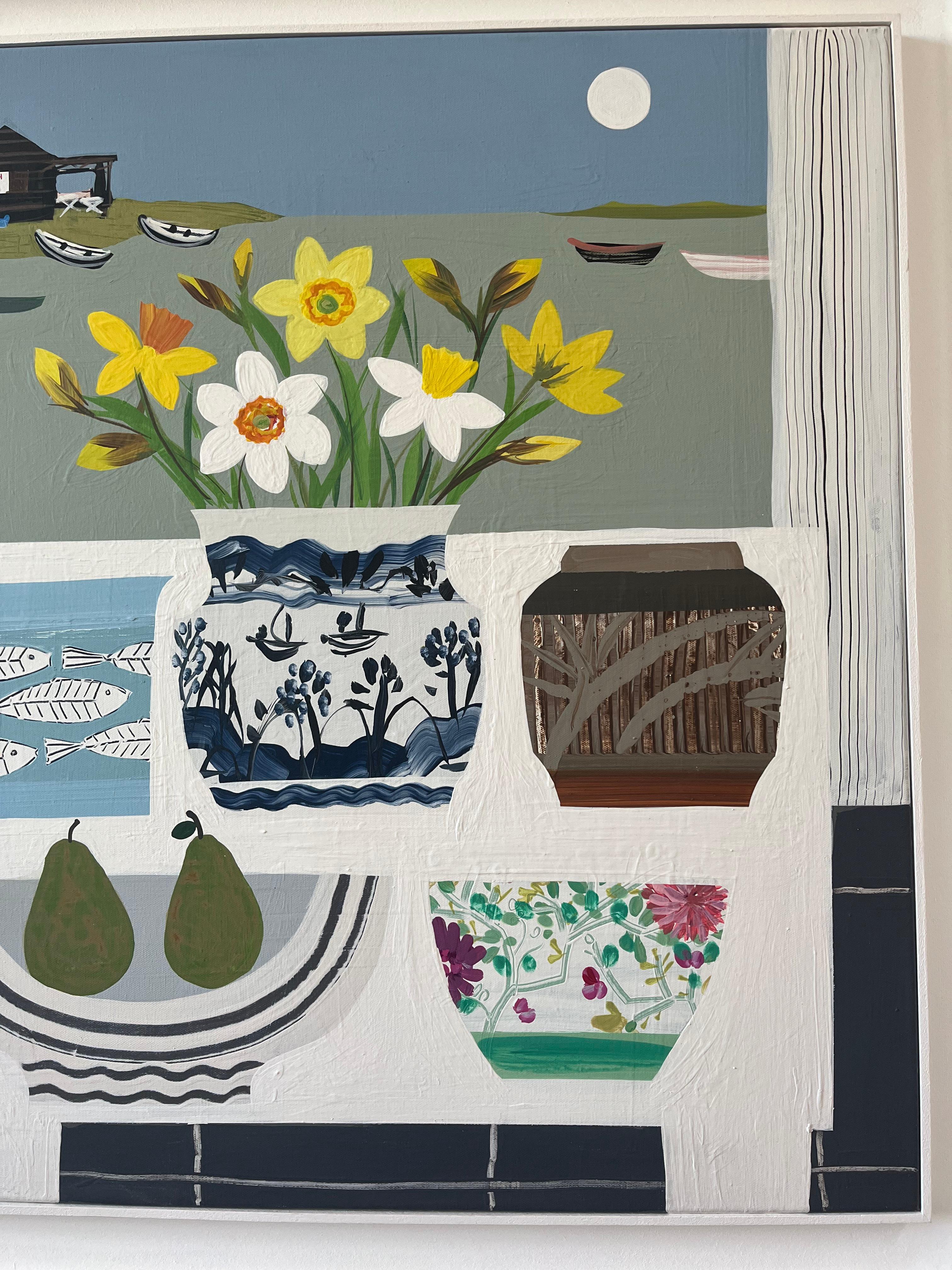 Large Modern British Still Life with Aldeburgh beyond 4