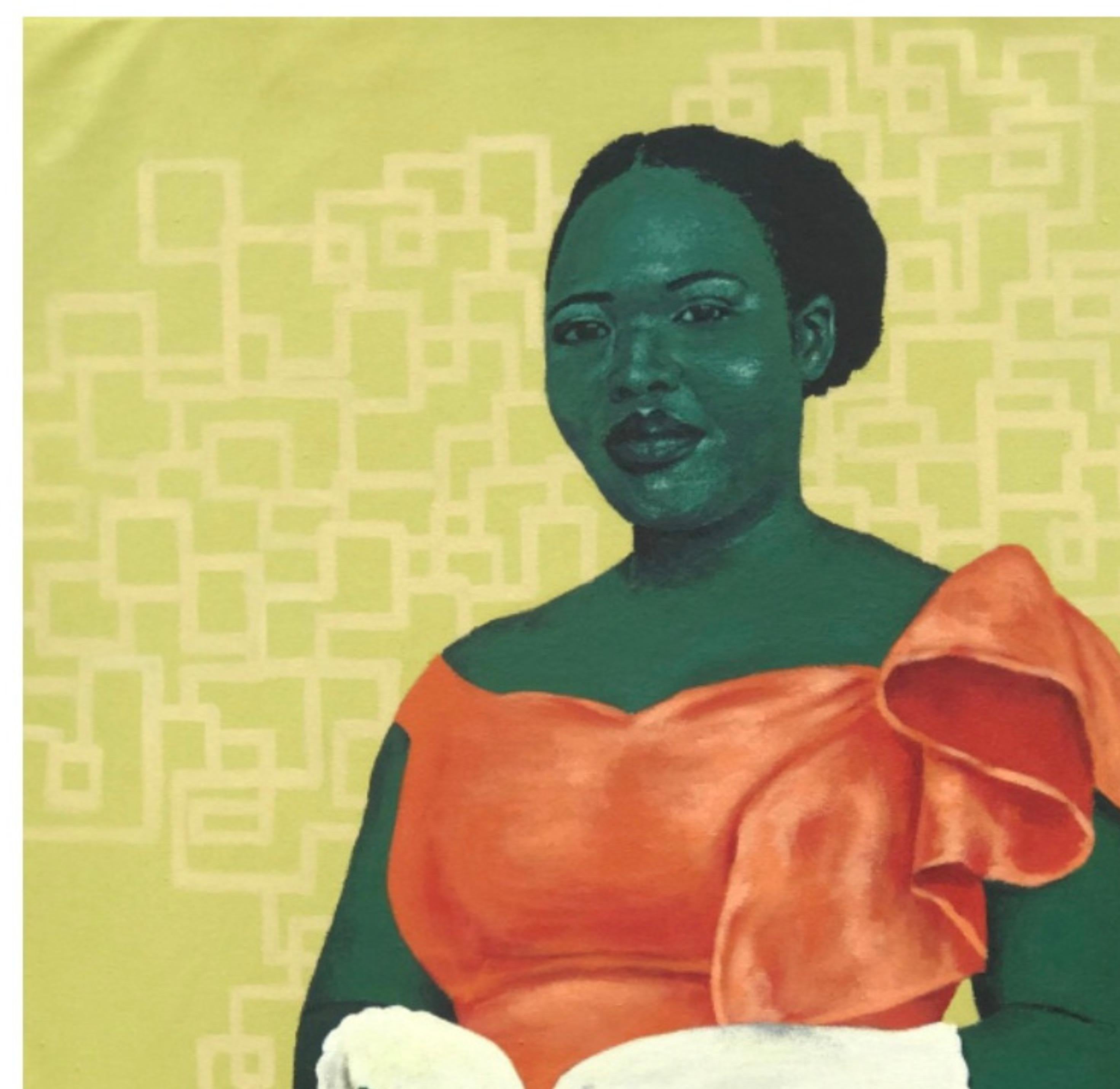 Iris contro le scatole - Painting di Emmanuel Aderiye