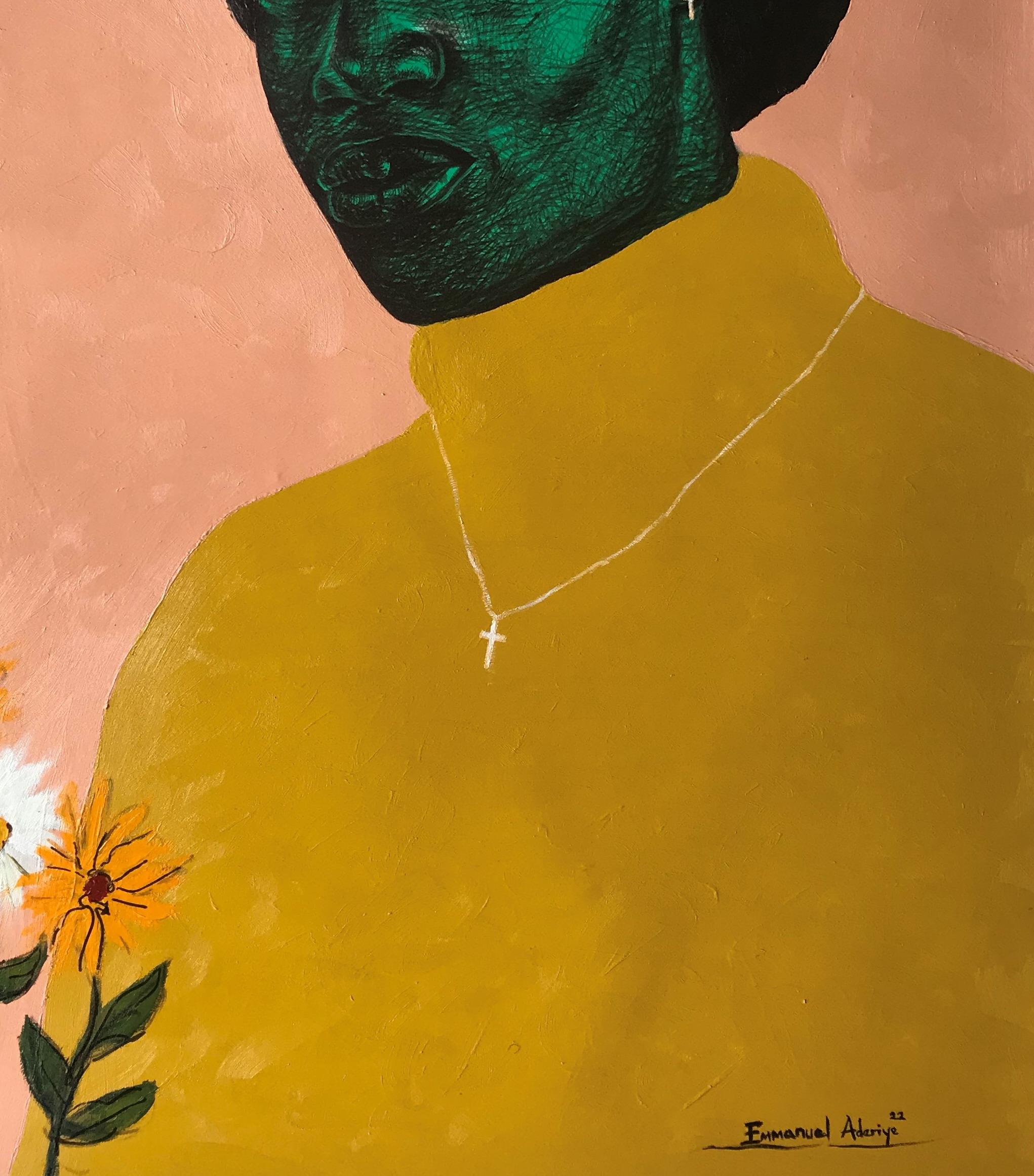 Wildflower 1 - Contemporary Painting by Emmanuel Aderiye