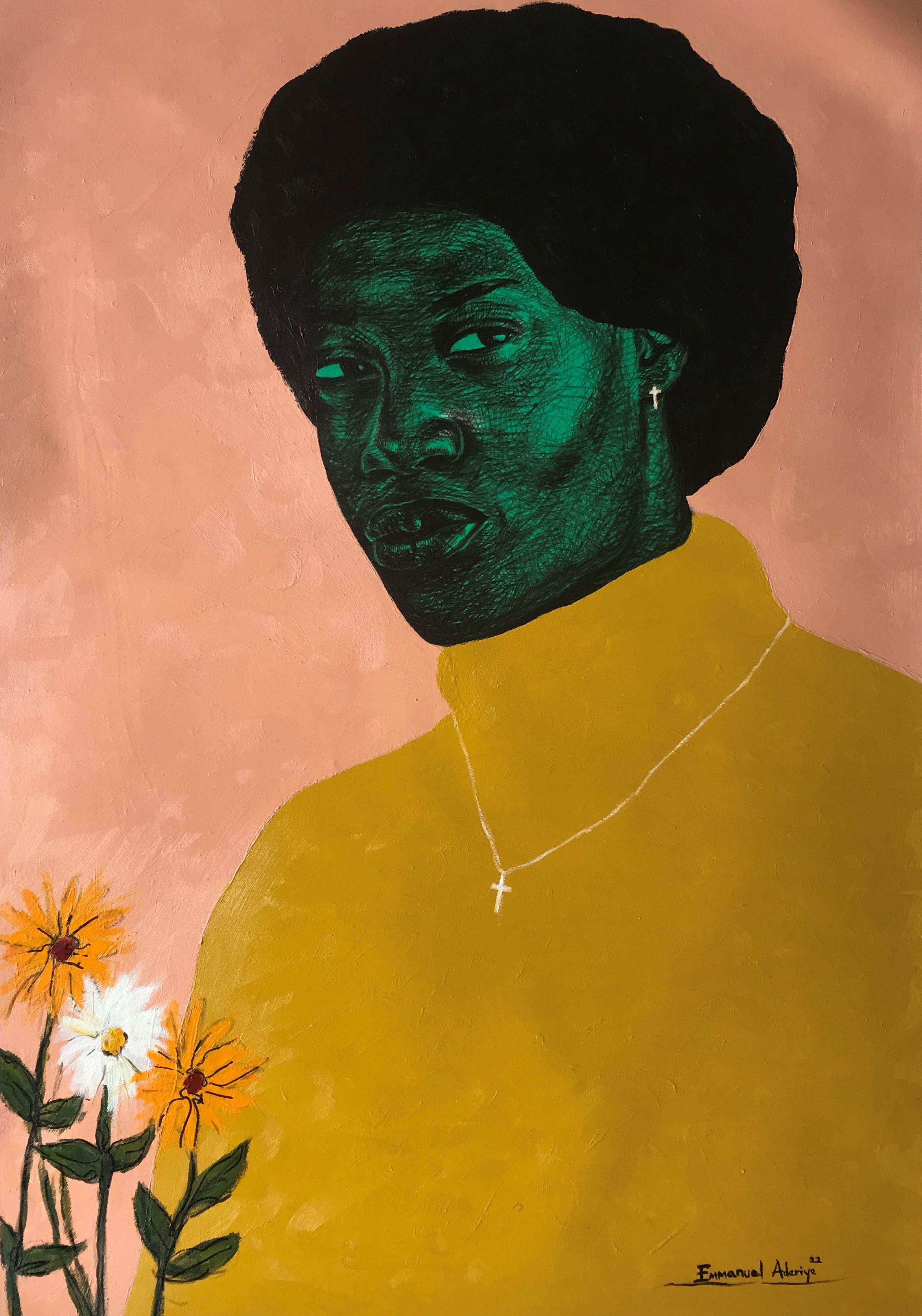 Emmanuel Aderiye Figurative Painting - Wildflower 1