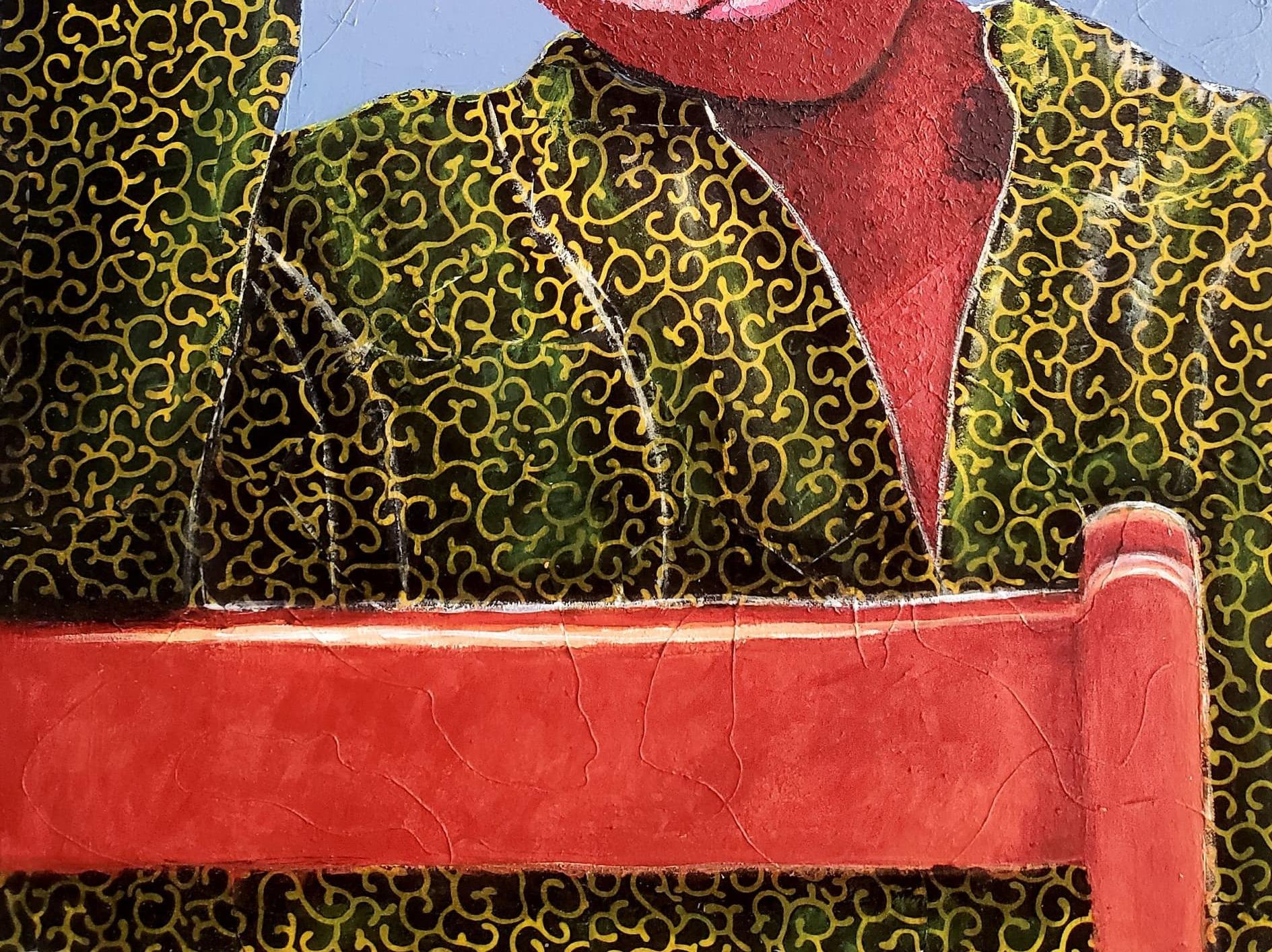 Gold in Me - 21e siècle, contemporain, surréalisme, portrait, moderne, femmes - Contemporain Painting par Emmanuel Amiolemen