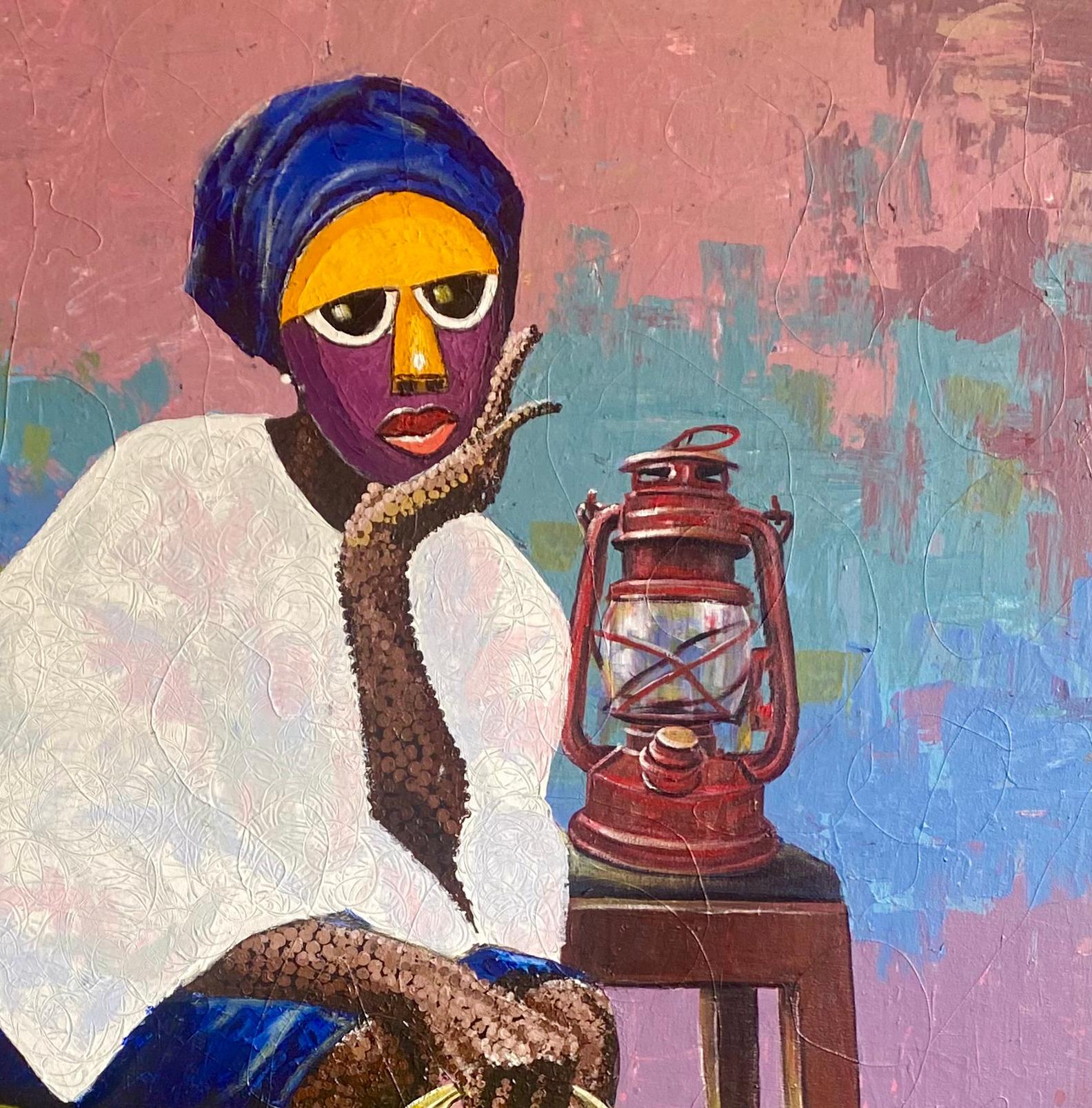 Omosewa - Painting Contemporaneo di Emmanuel Amiolemen