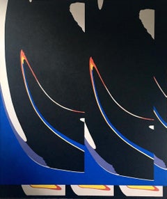 Peinture abstraite contemporaine géométrique à bords durs « Euroelectric Scrawl »