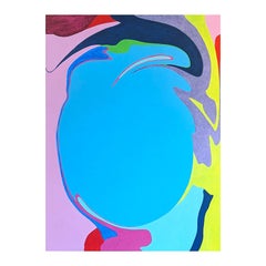 "Robin's Pool" Contemporary Colorful Geometric Hard-Edge Abstract Painting