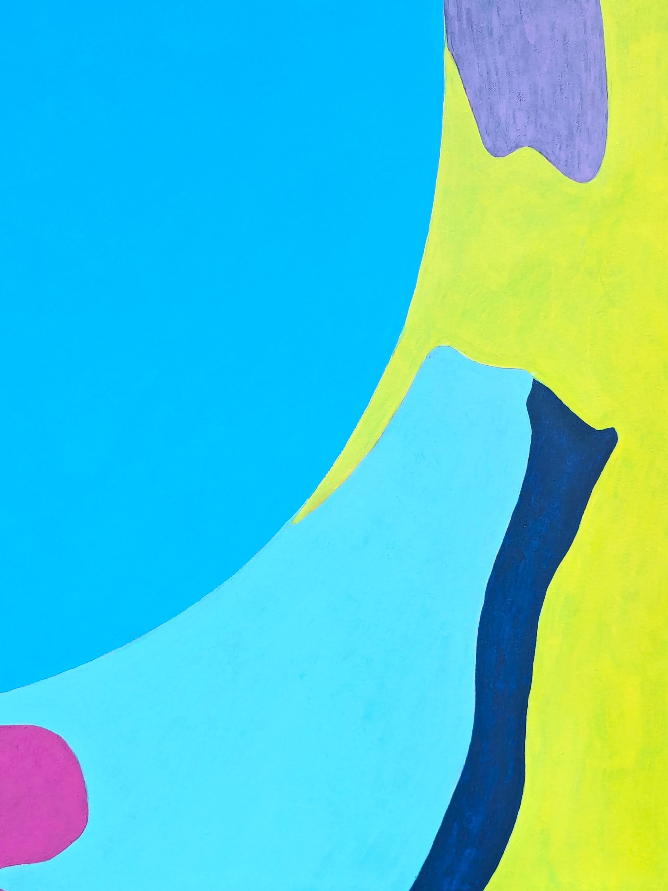 Pittura astratta contemporanea dell'artista di Houston Emmanuel Araujo. L'opera presenta vorticose esplosioni di colore in blu, verde, rosa e viola. Firmato, intitolato e datato sul retro. Attualmente non è incorniciato, ma sono disponibili opzioni.