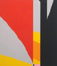 ""Sense / Net Standard-Bearer" Peinture abstraite contemporaine géométrique à bords durs