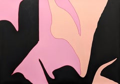 "Shadow Ballad" Peinture abstraite contemporaine géométrique colorée à bords durs.