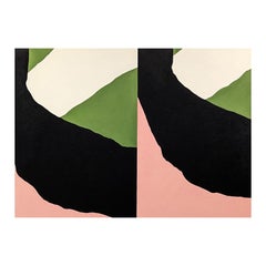 "Valencia Afternoon" Contemporary Colorful Geometric Hard-Edge Abstract Painting