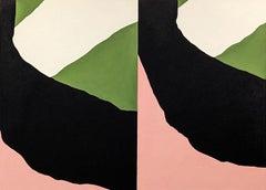 "Valencia Afternoon" Peinture abstraite contemporaine géométrique colorée à bords durs