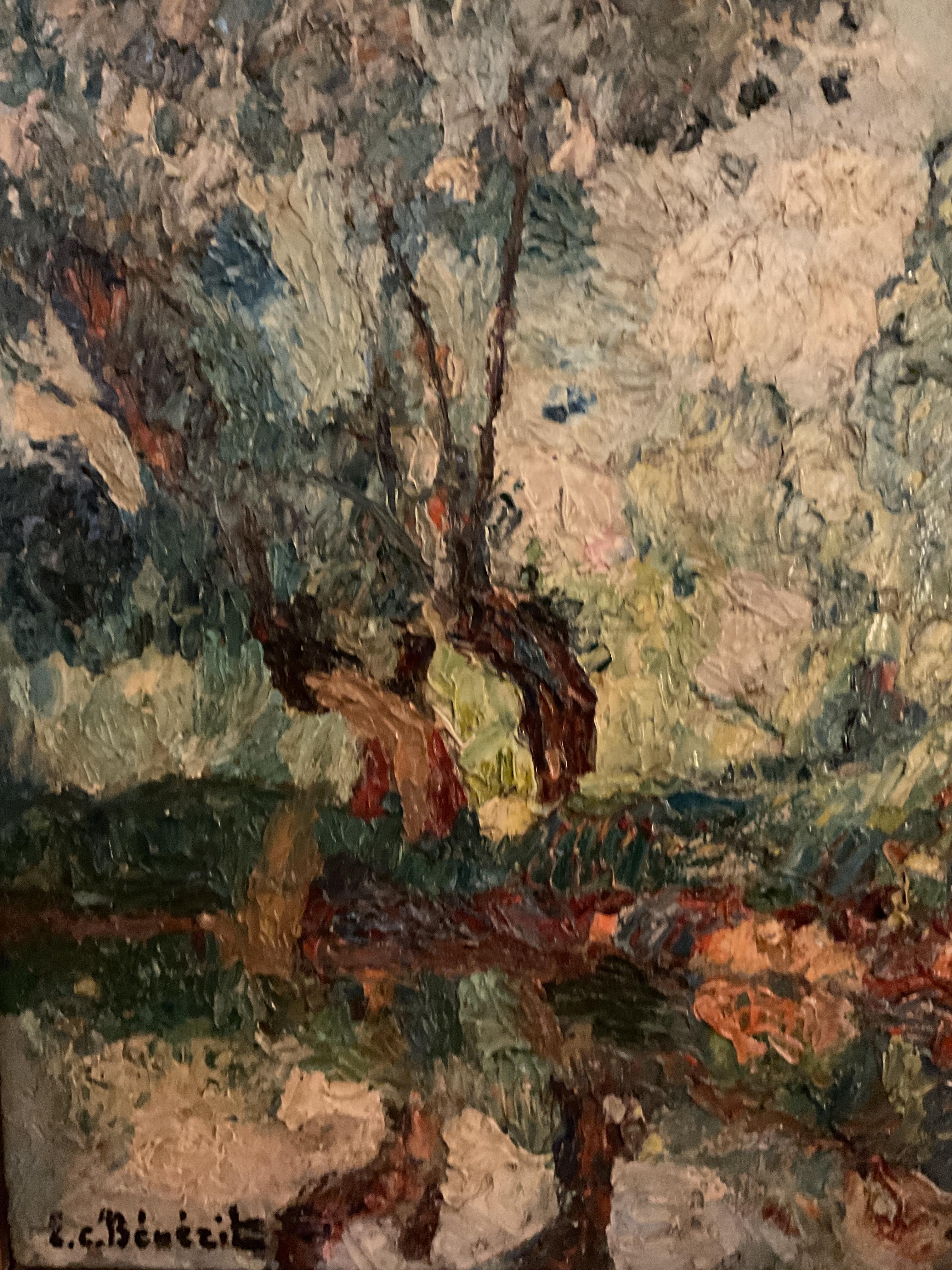 Antiguo Óleo Impresionista Francés Emmanuel Charles Benezit, ca 1920 - Painting de Emmanuel Charles-Louis Benezit