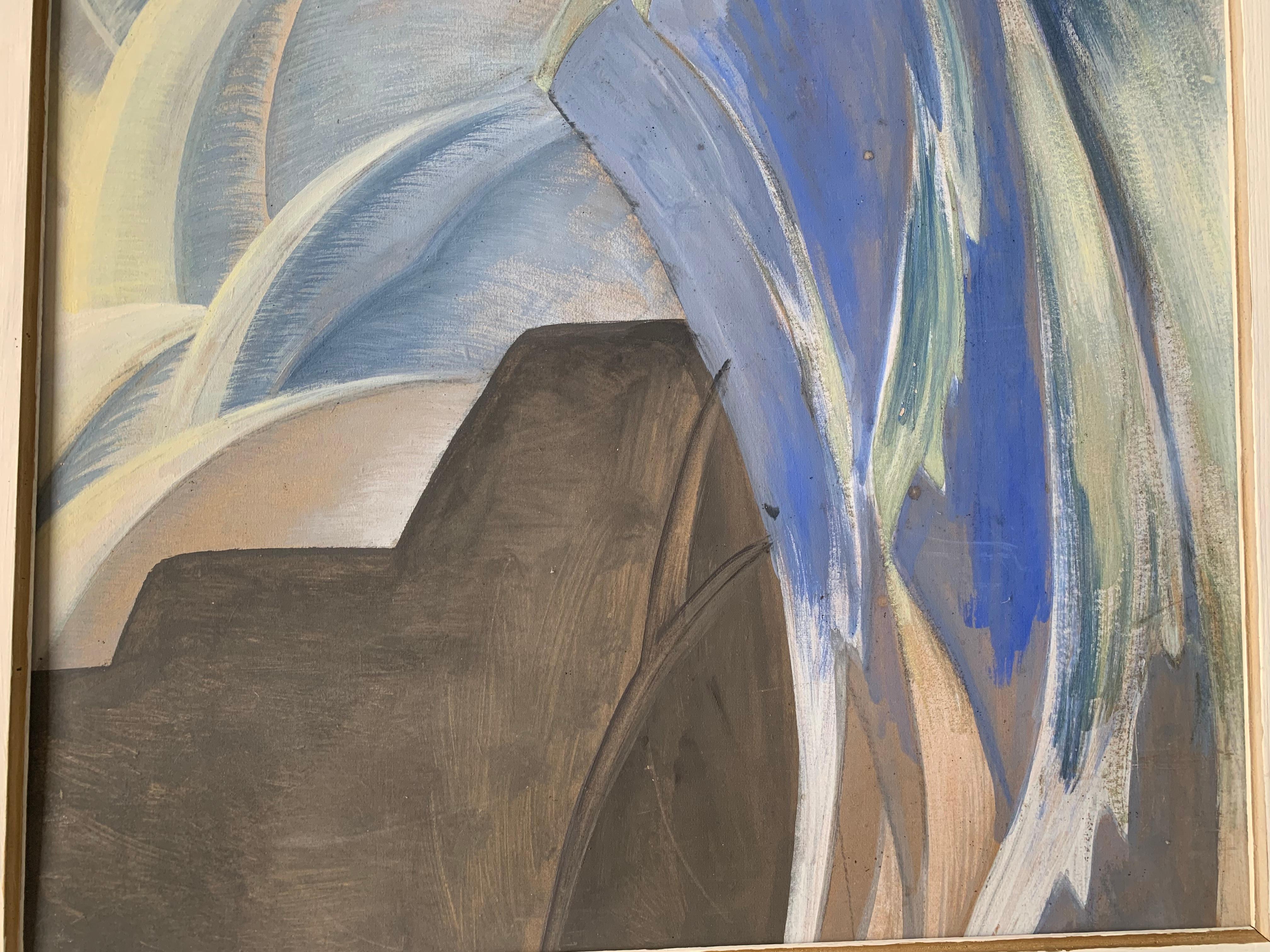 Szene eines Ritters auf einem Schiff mit erhobenem Schwert.
Emmanuel Cocard, Lyon, 1929.

Gemalt in Gouache auf dickem Karton, derzeit durch eine Holzplatte geschützt.
Der Autor des Gemäldes schafft eine märchenhafte Atmosphäre, indem er prächtige