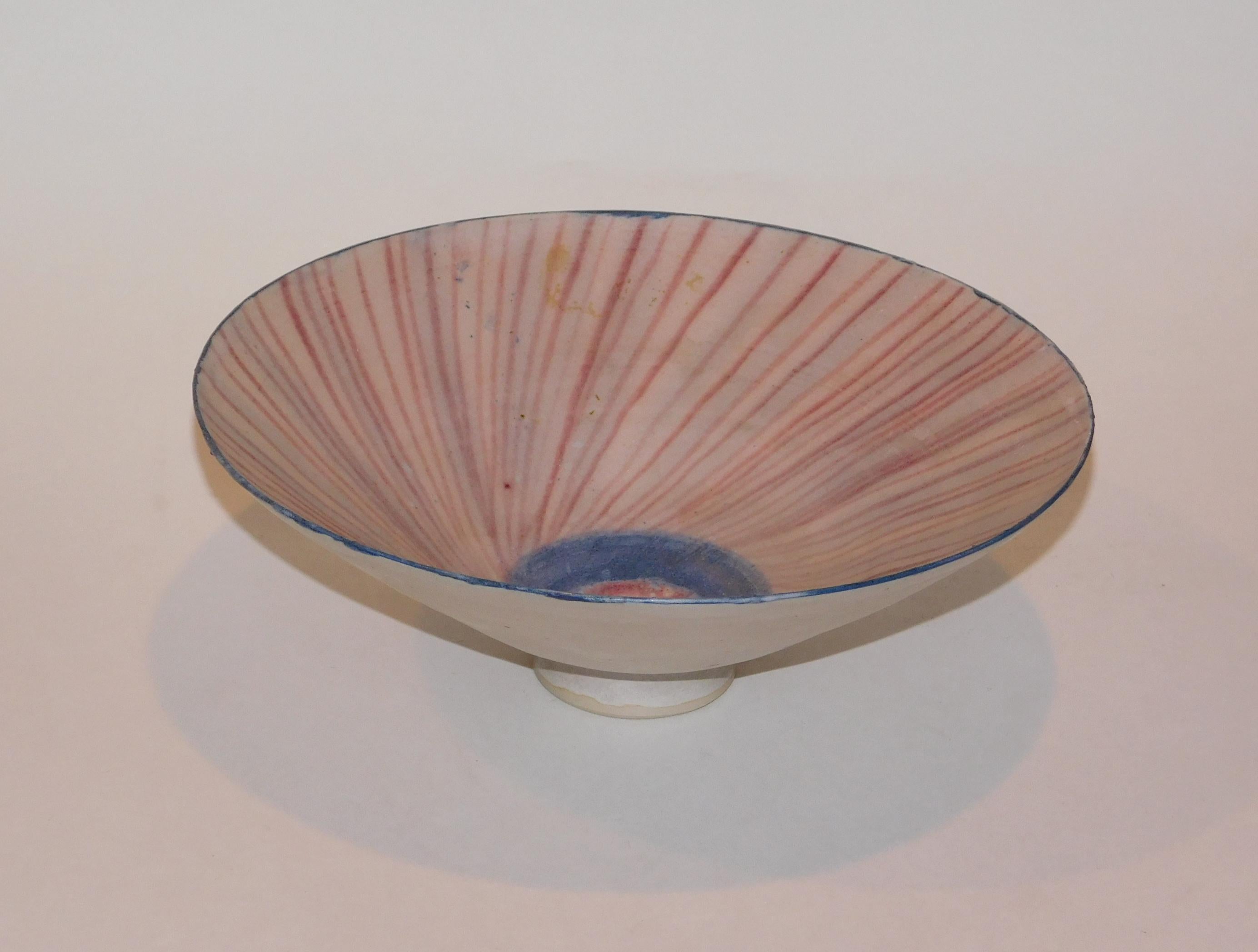 20th Century  Emmanuel Cooper Important British Ceramist Flared Footed Studio Bowl For Sale