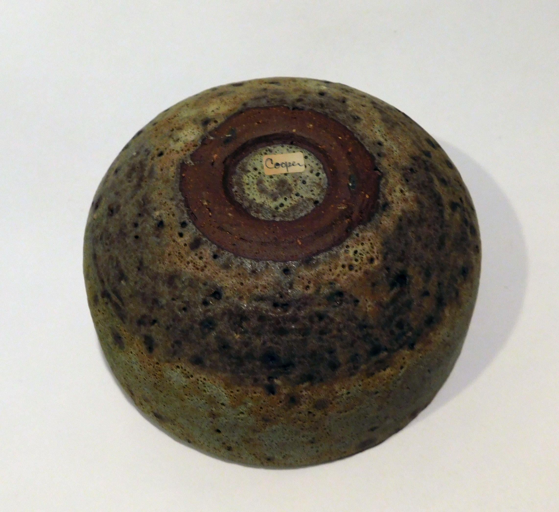 Clay Emmanuel Cooper Important British Ceramist Lava Glaze Studio Bowl For Sale