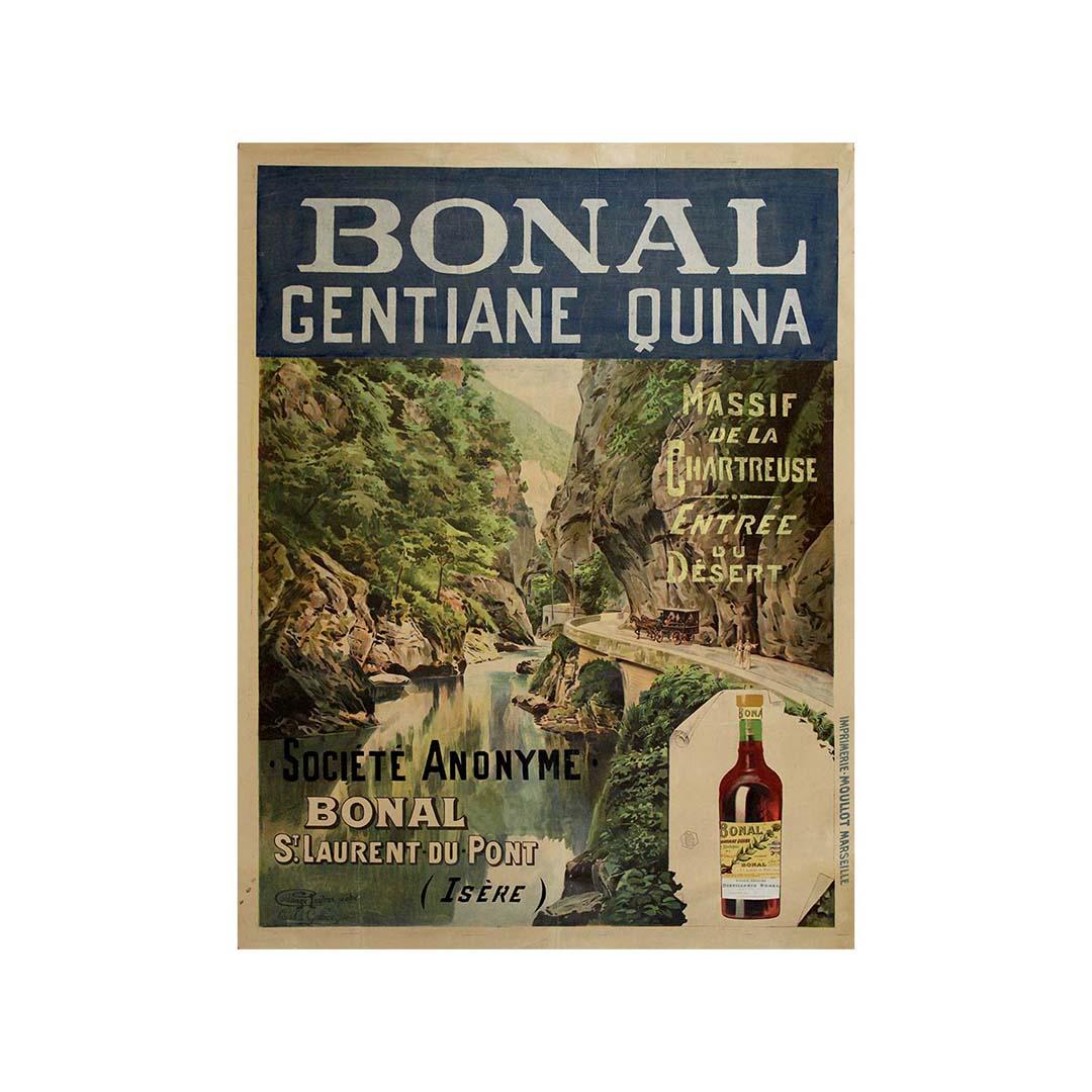 Original vintage poster from 1910 by the Coulange-Lautrec - Bonal Gentiane Quina For Sale 2