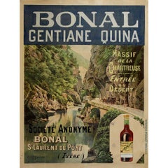 Original Antique poster from 1910 by the Coulange-Lautrec - Bonal Gentiane Quina