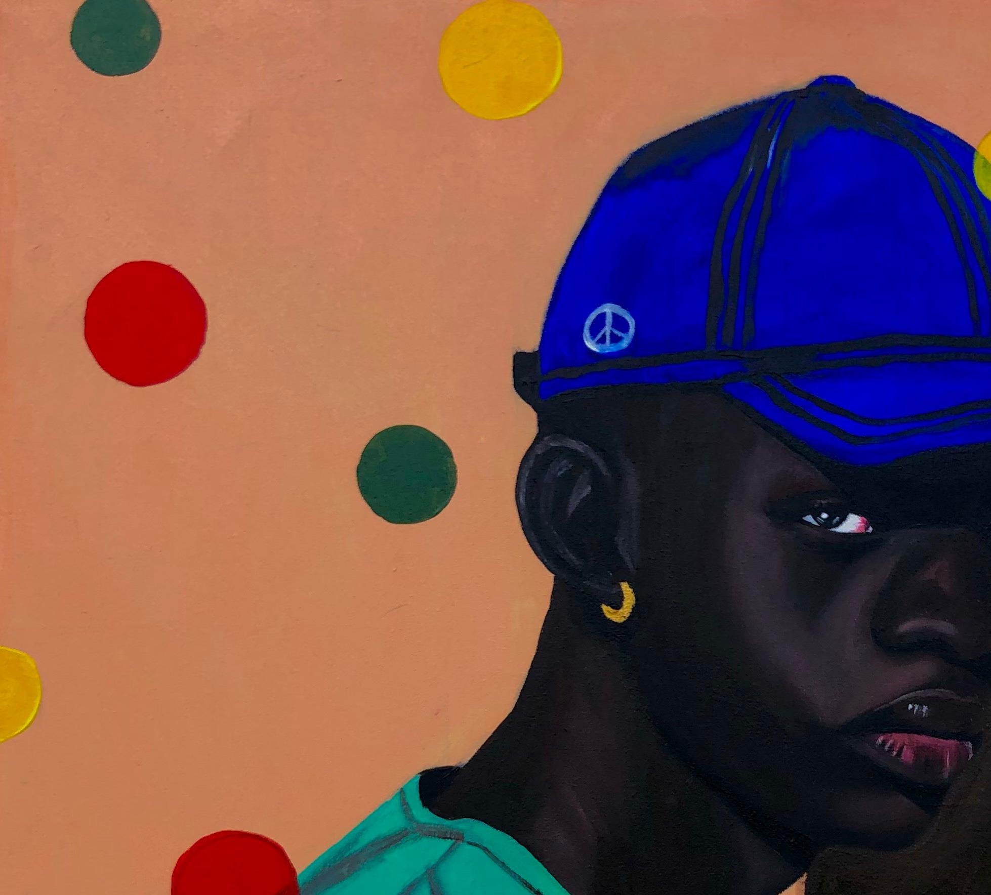 Beholder 3 - Blue Figurative Painting by Emmanuel Daniel