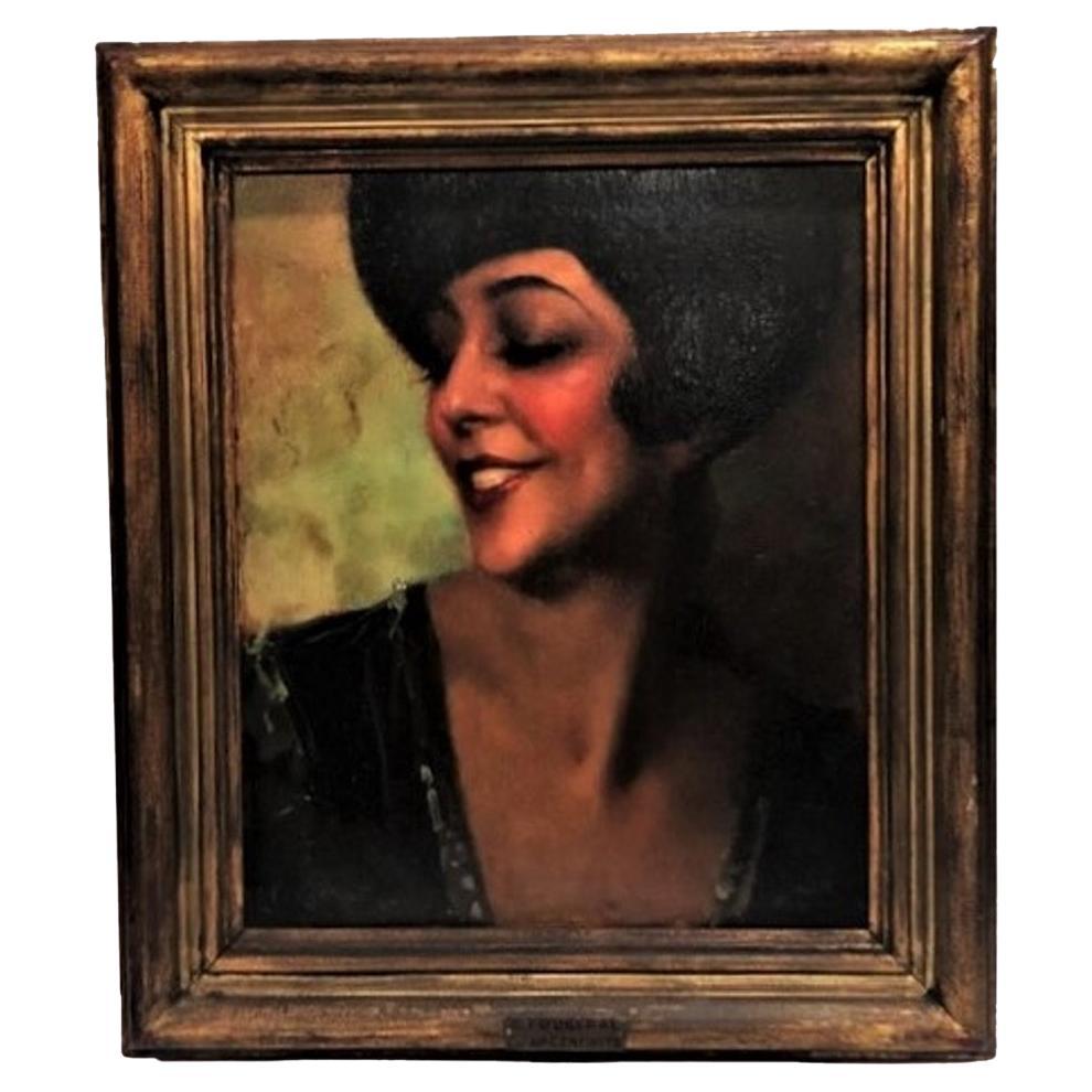 Emmanuel Fougerat, O/C Portrait of La Argentinita, ca. 1920 For Sale