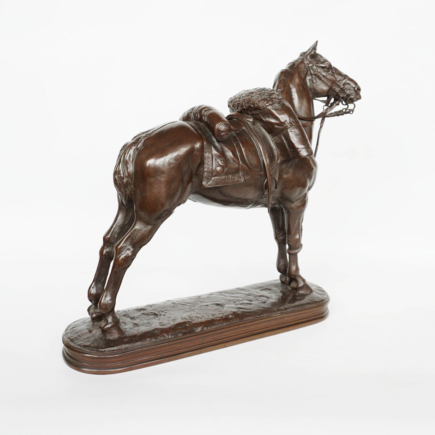 19th Century Emmanuel Fremiet 'War Horse' Bronze Sculpture, French, Circa 1860
