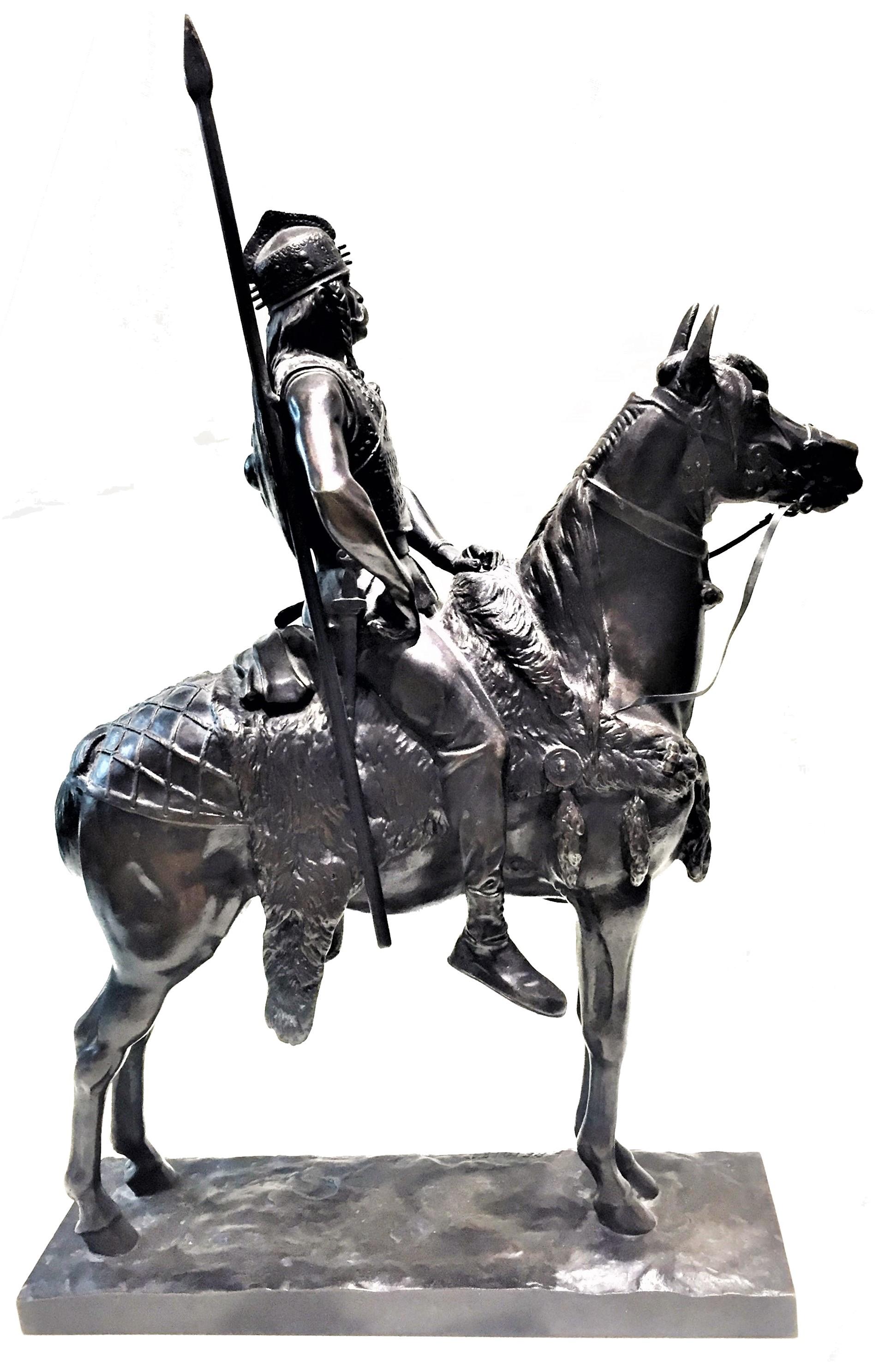 Emmanuel Frémiet, Antique French Bronze of Gallic Chief on Horseback, circa 1880 1