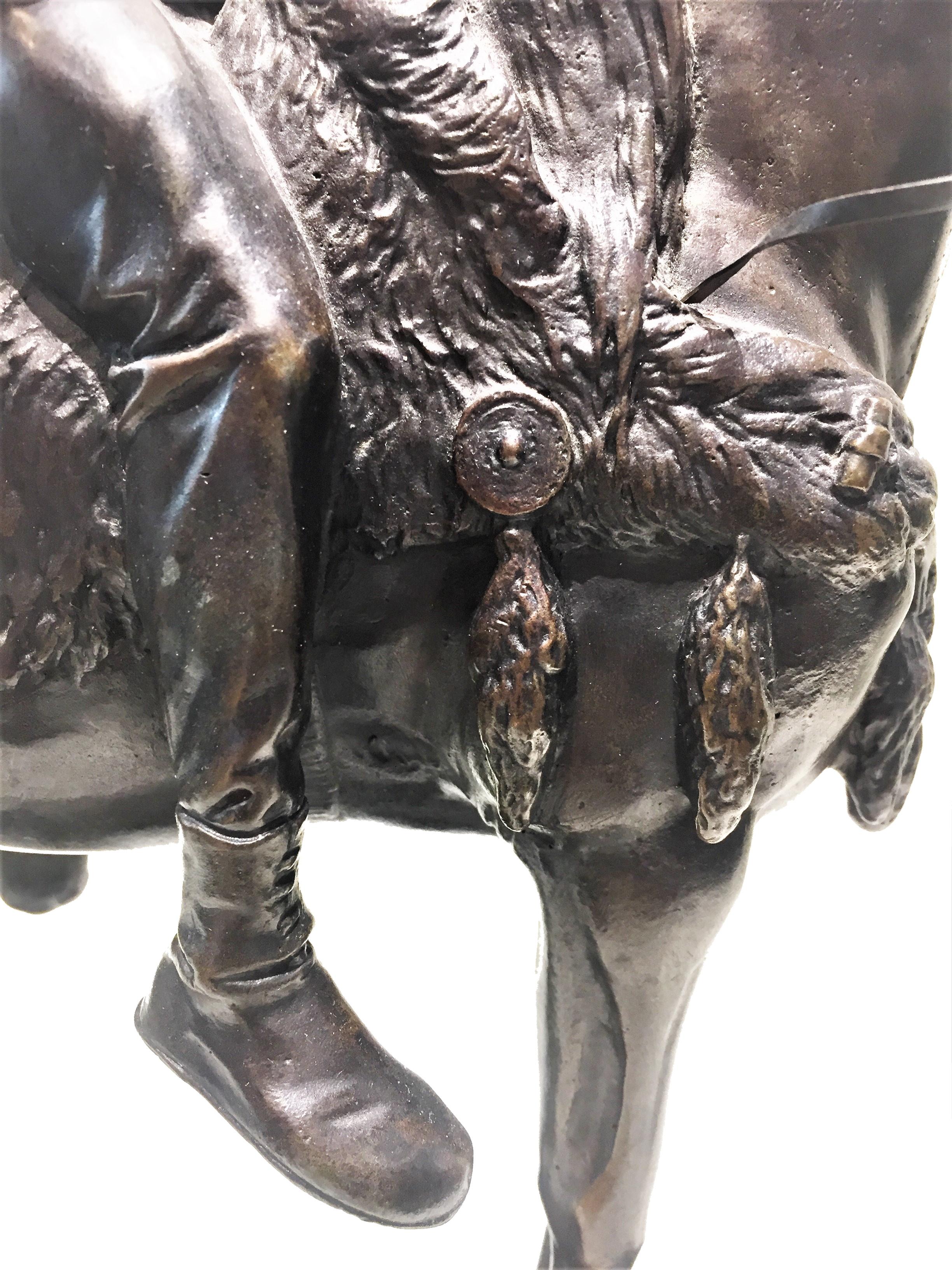 Emmanuel Frémiet, Antique French Bronze of Gallic Chief on Horseback, circa 1880 3