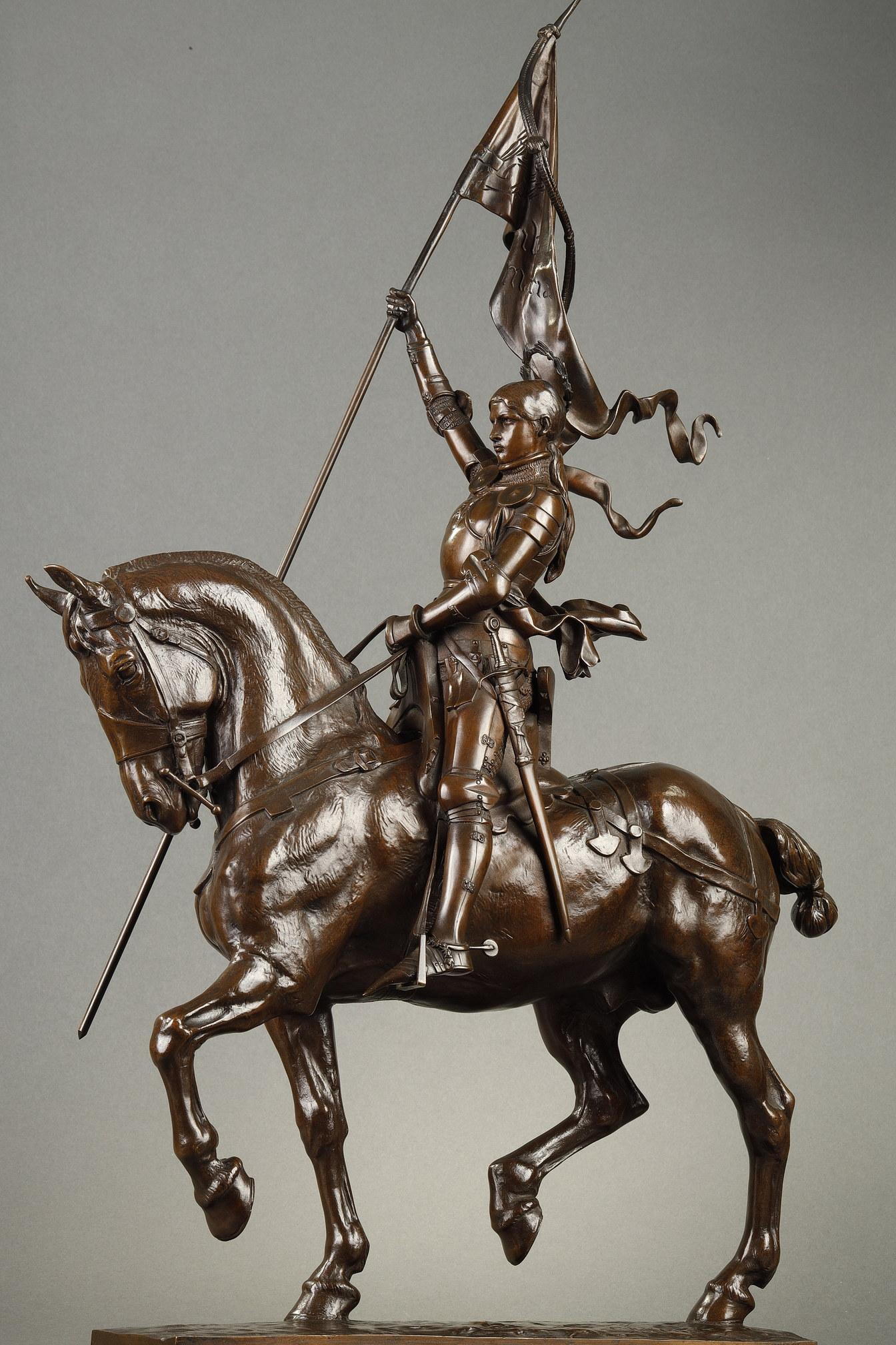 Equestrian Joan of Arc - Sculpture by Emmanuel Fremiet