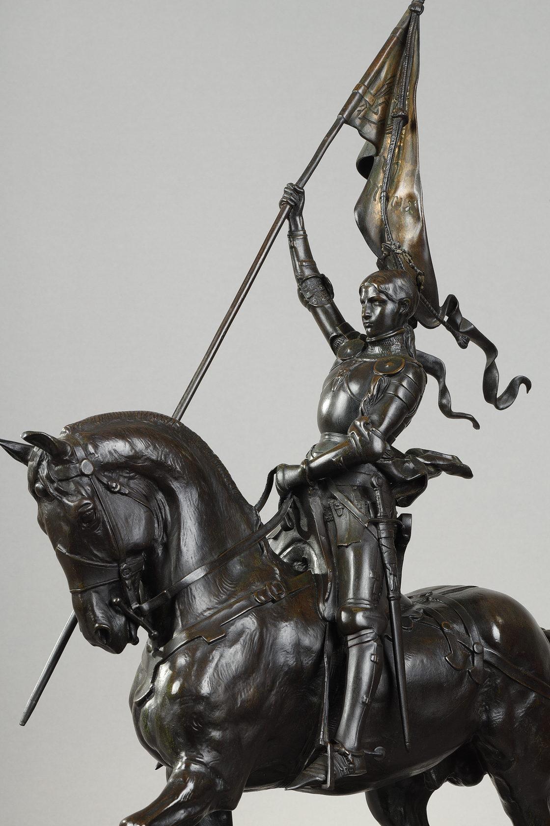 Equestrian Joan of Arc - Sculpture by Emmanuel Fremiet