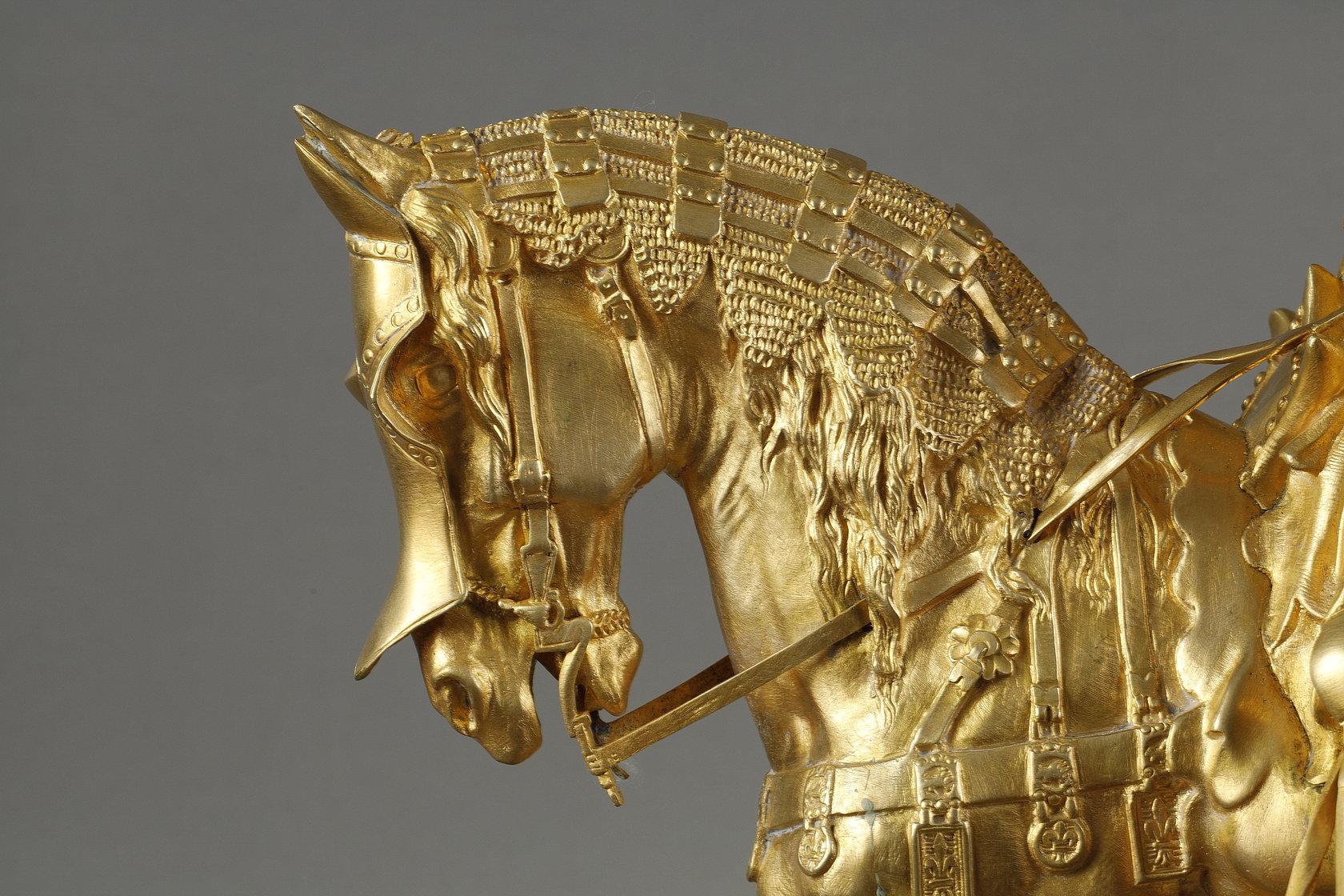 Luis de Orleans - Figurative Sculpture Oro de Emmanuel Fremiet