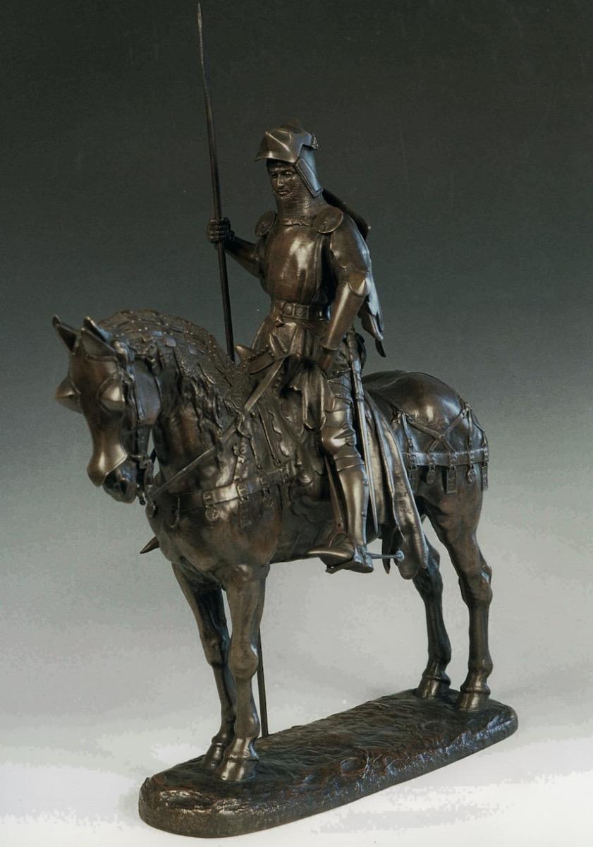 Emmanuel Fremiet Figurative Sculpture - Louis d’Orléans  - Original Bronze Sculpture by Emmanuel Frémiet - 1870 ca