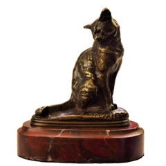  Lovely Seated Bronze Cat 