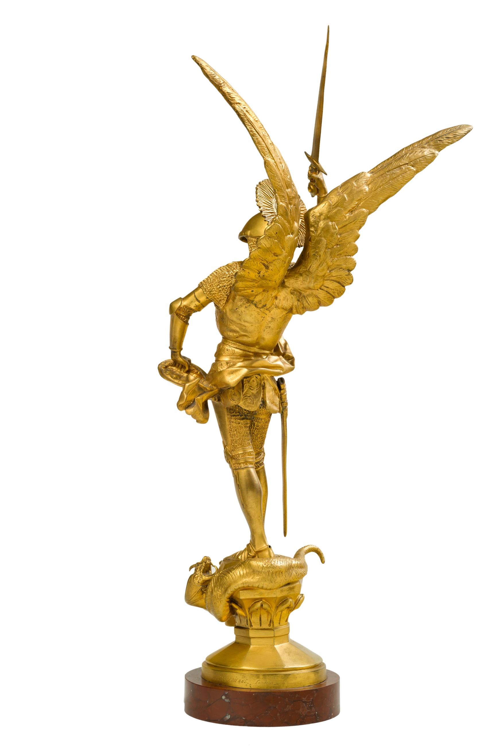 Saint Michel et le dragon - Sculpture de Emmanuel Fremiet