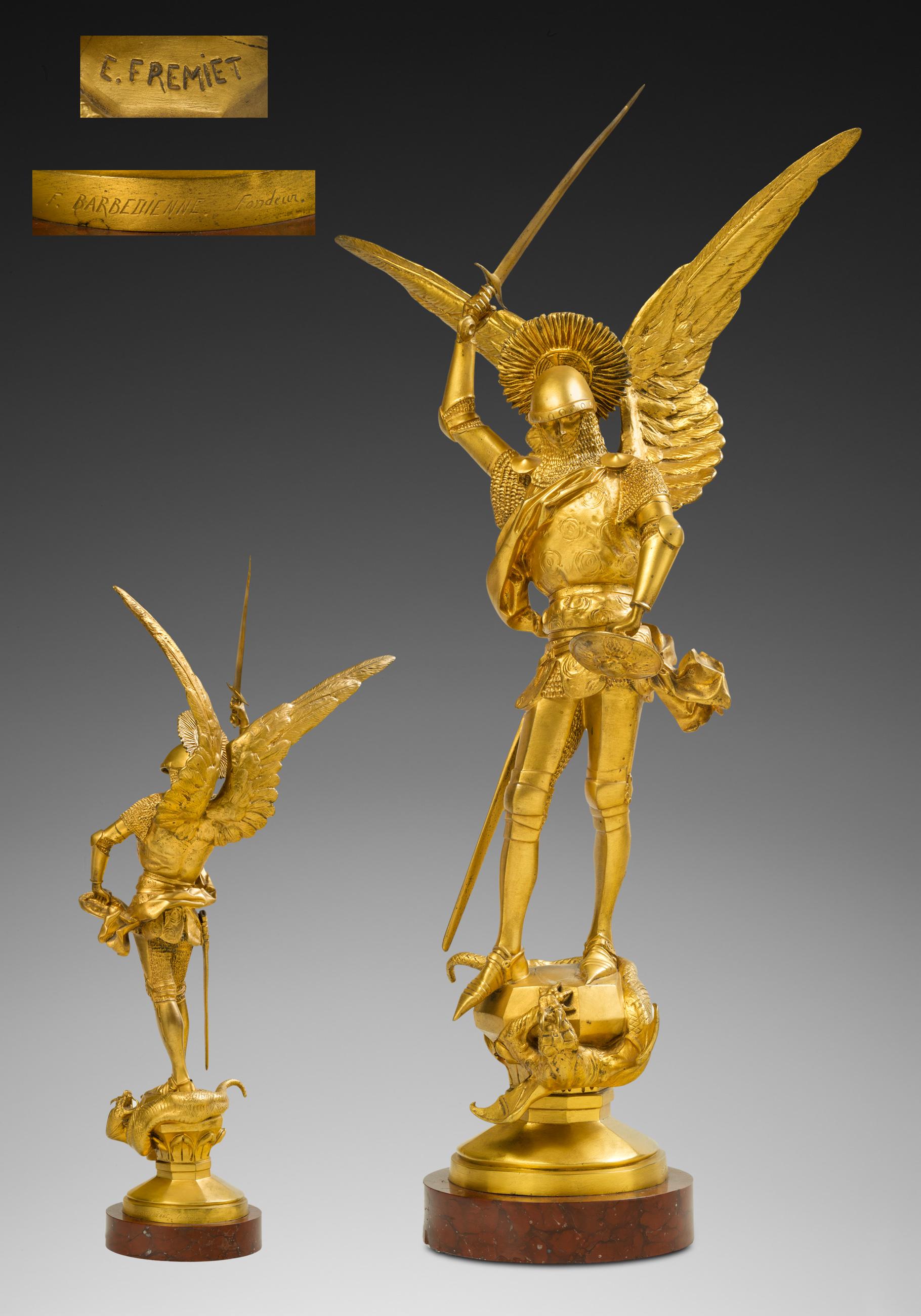 Emmanuel Fremiet Figurative Sculpture - Saint Michel et le Dragon