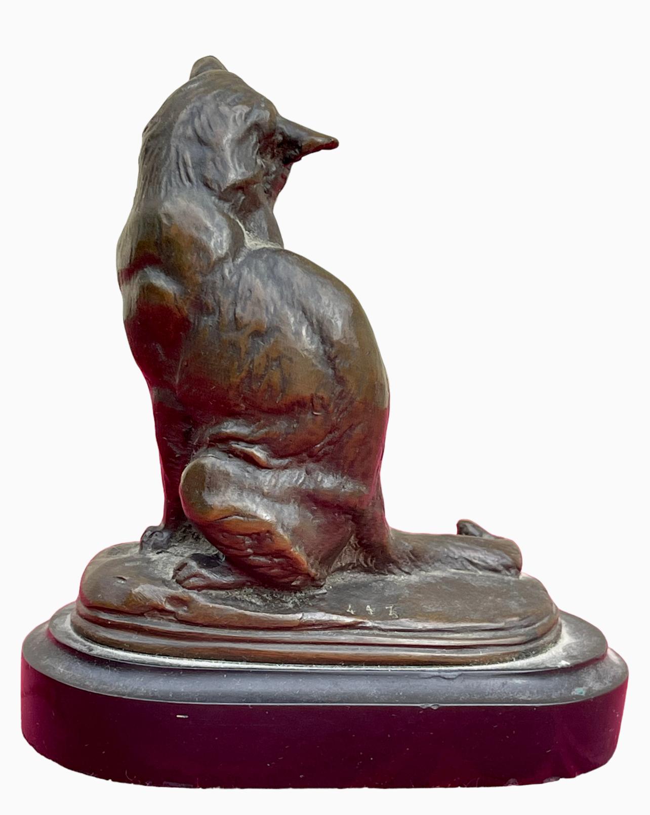 Emmanuel Fremiet - Seated Cat In Bronze 1