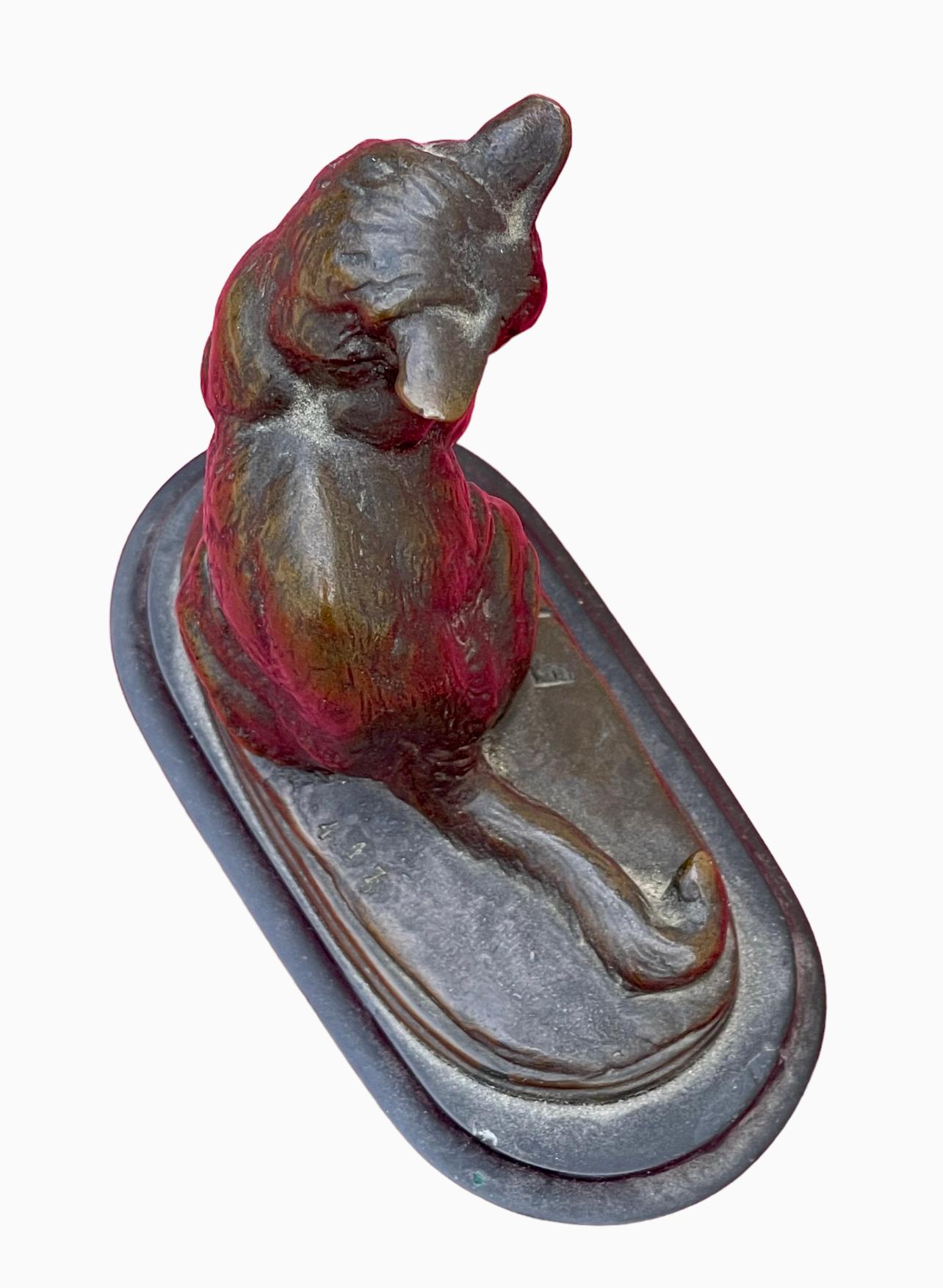 Emmanuel Fremiet - Seated Cat In Bronze 2
