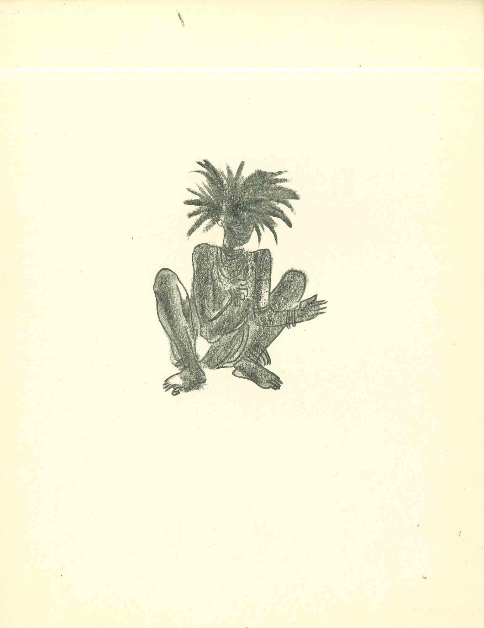Intérprete africano es una litografía original realizada a principios de los años 30 por Emmanuel Gondouin, (Versalles, 1883 - Parigi, 1934) 

La obra está representada mediante fuertes trazos y forma parte de una serie titulada "África". 

Emmanuel