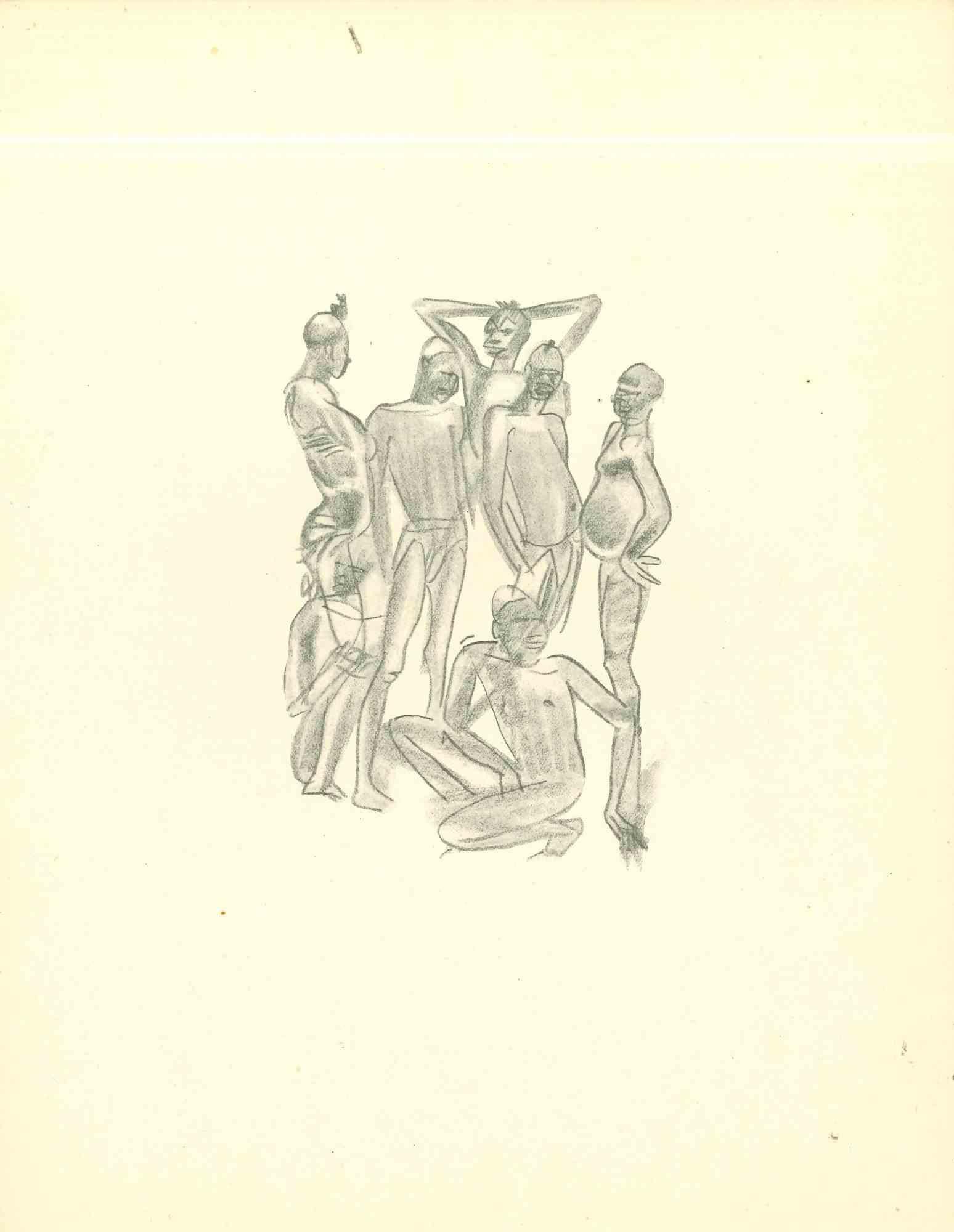 African Rituals is an original lithograph realized in the early 1930s by Emmanuel Gondouin, (Versailles, 1883 - Parigi, 1934) 
 
The artwork is depicted through strong strokes and is part of a series entitled "Africa". 
 
 
Emmanuel Gondouin is a