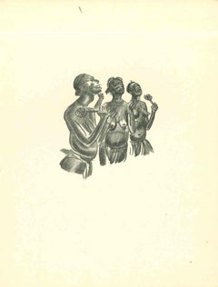Collective Dance - Original Lithograph by Emmanuel Gondouin - 1930s