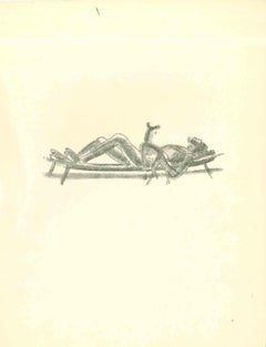 Dreaming - Original Lithograph by Emmanuel Gondouin - 1930s