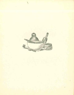 Nature morte - Lithographie originale d'Emmanuel Gondouin - Années 1930
