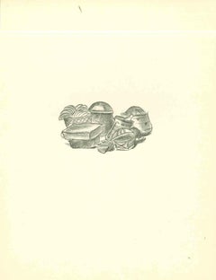 Stillleben – Originallithographie von Emmanuel Gondouin – 1930er Jahre