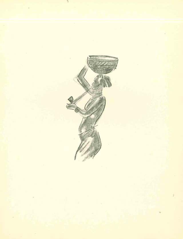 Emmanuel Gondouin Tribal Life Original Lithograph by Emmanuel