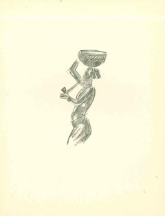 Vita tribale - Litografia originale di Emmanuel Gondouin - Anni '30