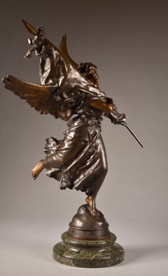 Very impressive /large ( 97cm) statue, E. Hannaux (1885-1934), 'Love of the Flag