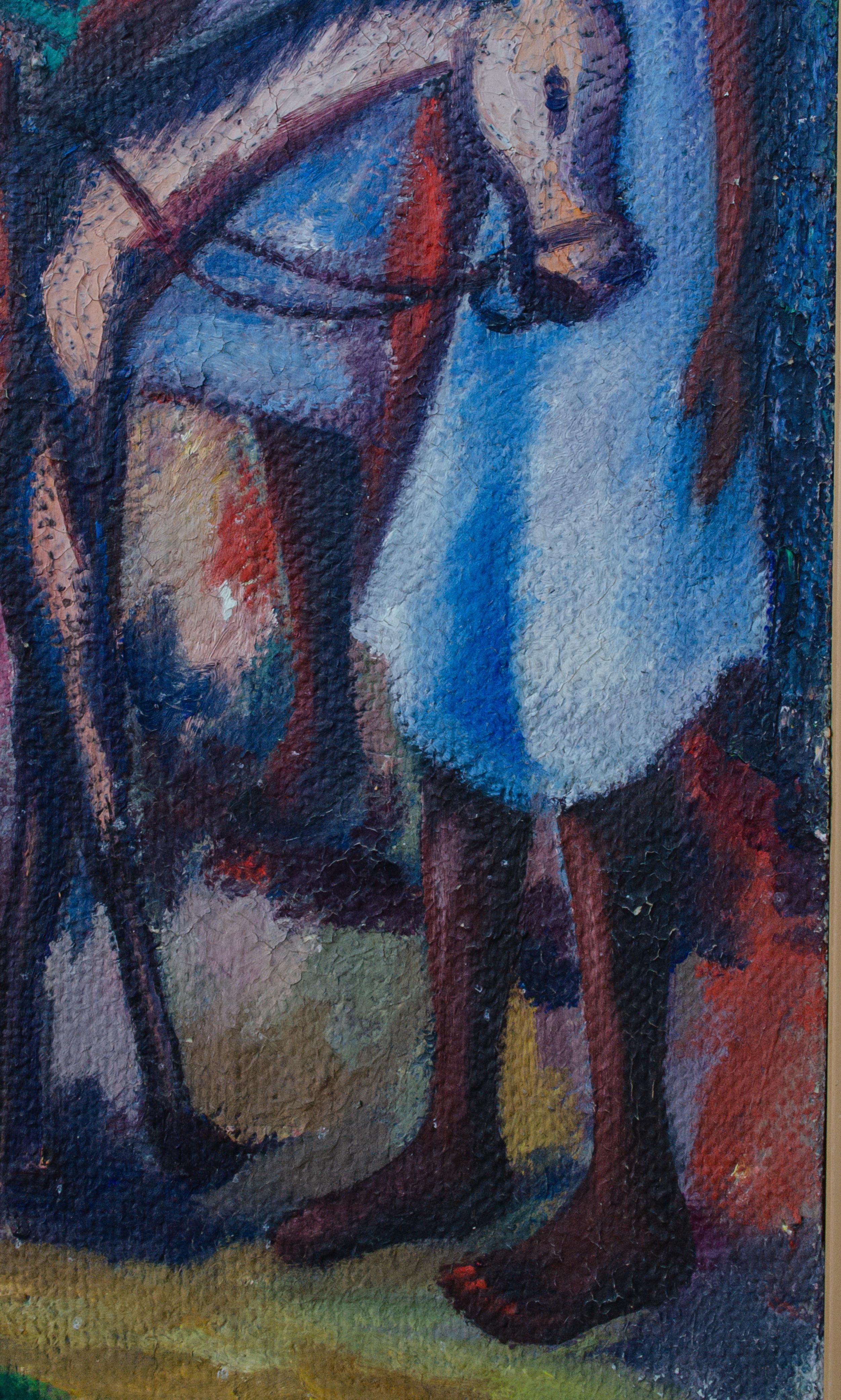 Emmanuel Jolicoeur Femmes et âne, peinture haïtienne en vente 1