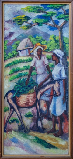 Emmanuel Jolicoeur Donna e asino, pittura haitiana