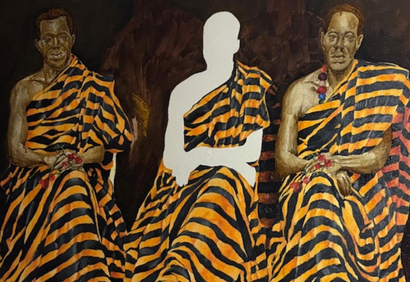 Rassemblement - 21e siècle, Contemporain, Figuratif, Personnes, Expressionnisme, Afrique - Noir Figurative Painting par Emmanuel Ojebola