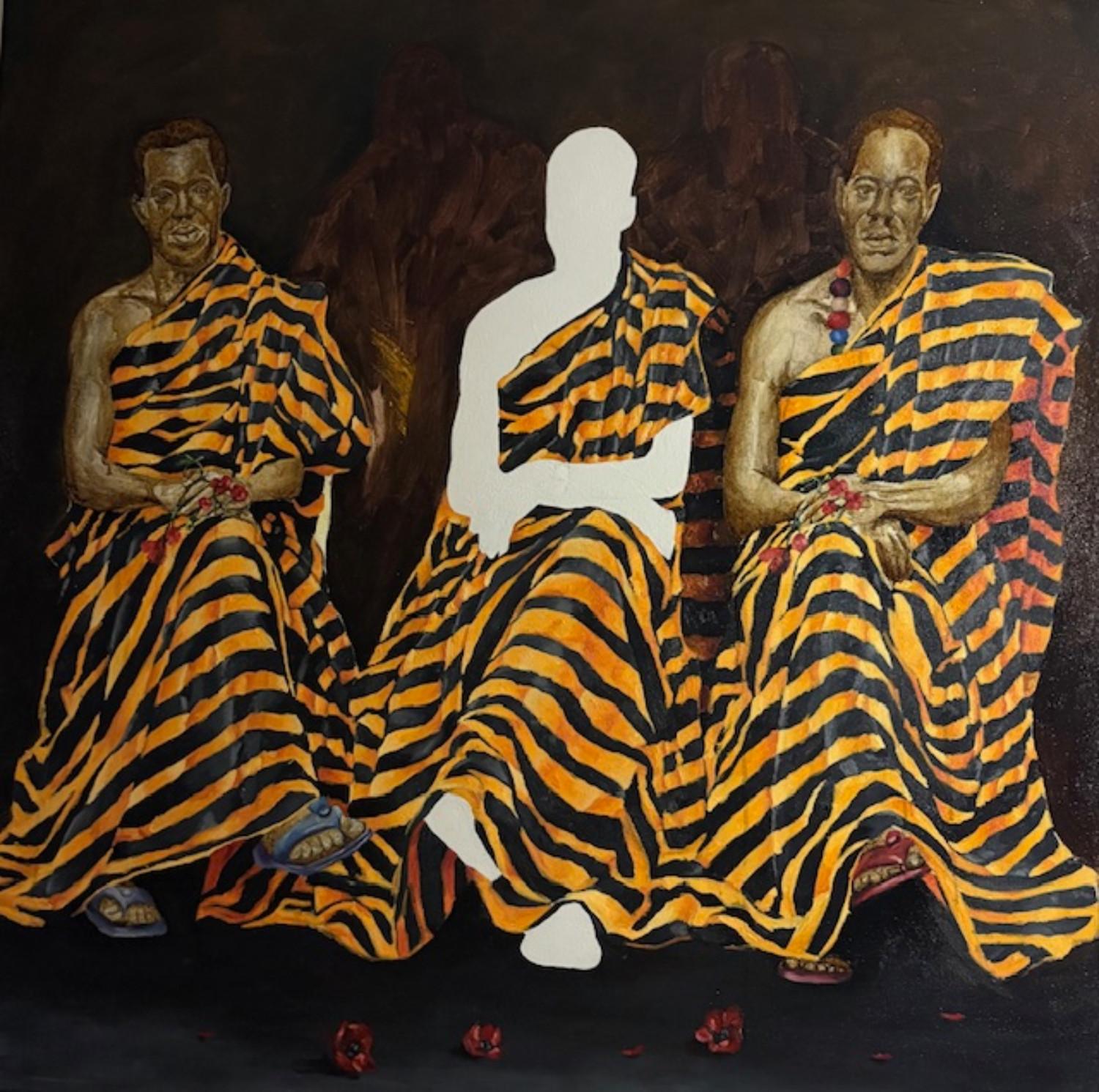 Figurative Painting Emmanuel Ojebola - Rassemblement - 21e siècle, Contemporain, Figuratif, Personnes, Expressionnisme, Afrique